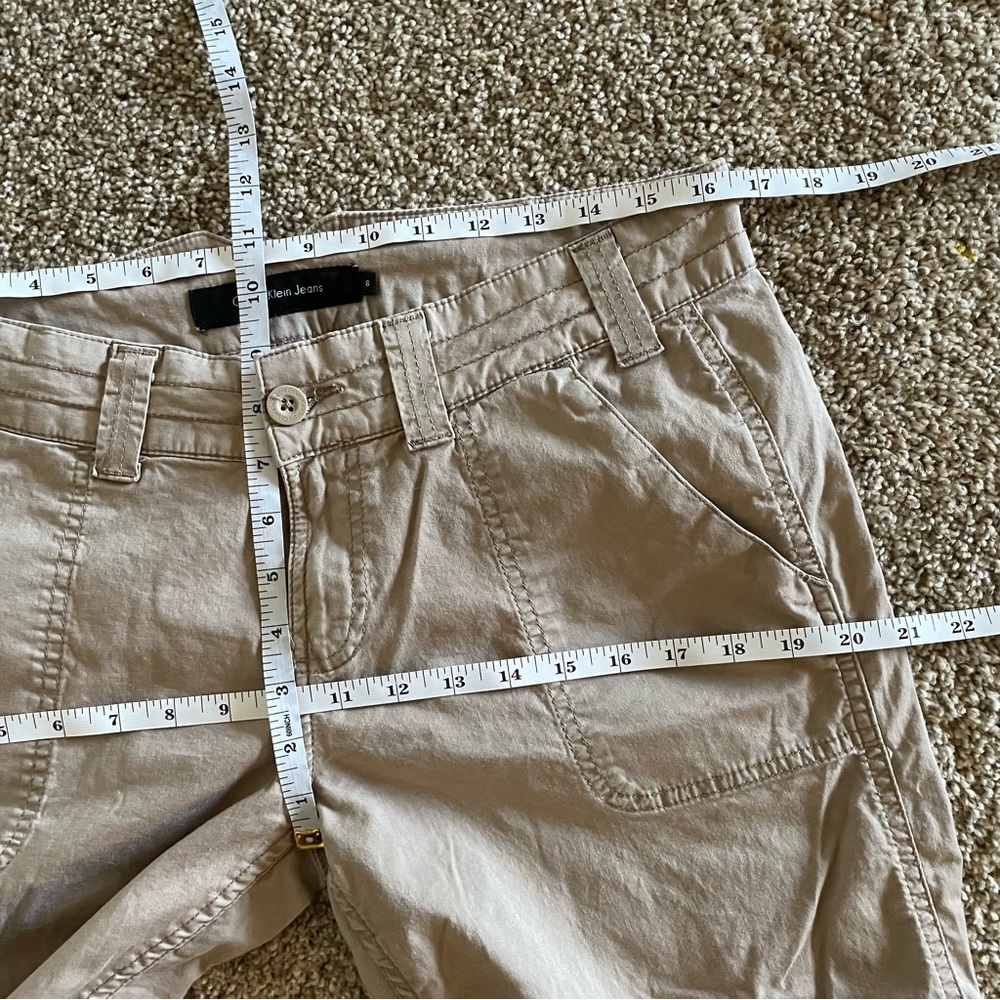 Calvin Klein Jeans Cargo Utility Pants Women’s 8 Khaki Tan Y2K Streetwear Grunge - Picture 11 of 14